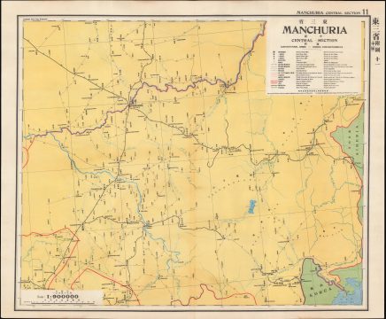 1933 Postal Atlas of China Map of Central Manchuria, Manchukuo