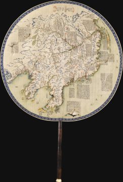 1900 Ren Manuscript Fan Map of Manchuria and Environs, Border Defenses
