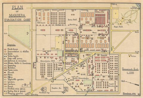 1942 Manuscript Map of WWII Mandera Evacuation Camp for Italian POWs