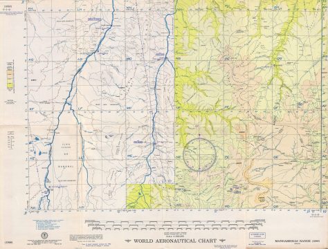 1956 U.S. Air Force Aeronautical Map of Mangabeiras Range, Tocantins, Brazil