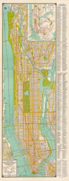 1945 Cleartype American Map Co. Folding Map of Manhattan