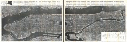 1955 National Air Map Company Aerial Photo Map of Manhattan