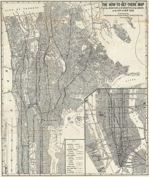 1946 American News Company Map or Plan of the Boroughs of Manhattan and the Bronx, New York City