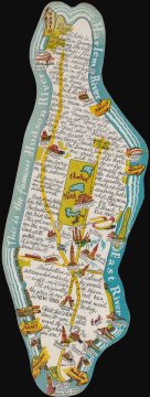 1946 Poschin Die Cut Postcard of Manhattan