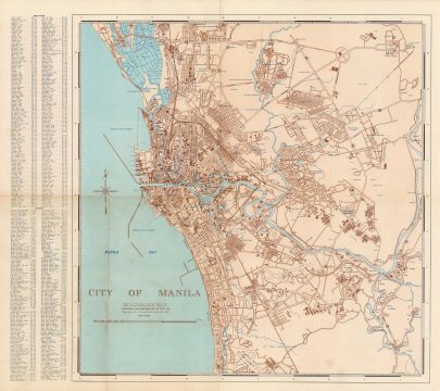 1945 U.S. Army Forces, Pacific City Plan or Map of Manila, Philippines