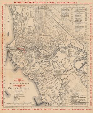 1938 Army-Navy Y.M.C.A. Map of Manila, Philippines