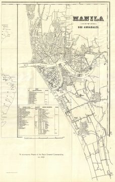 1898 Norris Peters Map or Plan of Manila, Philippines - Spanish-American War