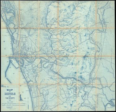 1905 Cyanotype Map of Manila and Vicinity
