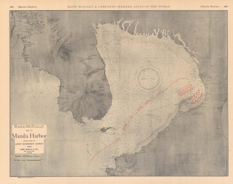 1898 Rand McNally Map of Manila Harbor, Spanish-American War