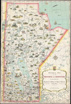 1948 Department of Mines Pictorial Map of the Province of Manitoba