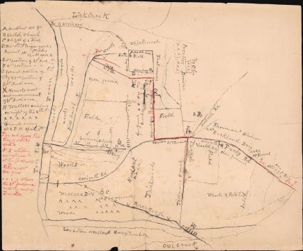 1865 Lyon Manuscript Map of the Battle of Shiloh Drawn by a Union Soldier