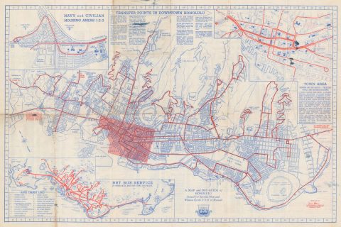 1944 Mann City Map or Plan of Honolulu, Hawaii
