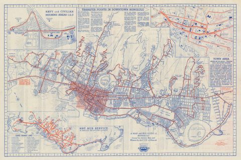 1944 Mann City Map or Plan of Honolulu, Hawaii