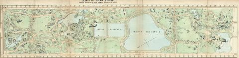 1867 Vaux and Olmsted Map or Plan of Central Park, New York City
