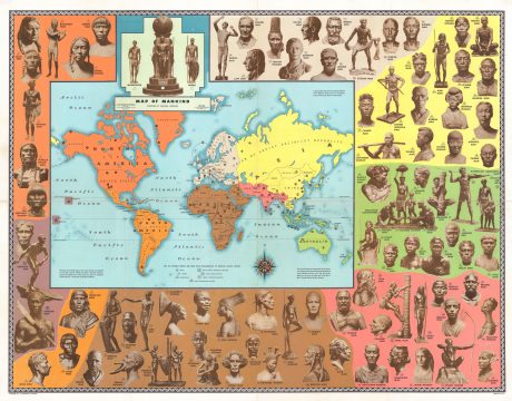 1946 Hoffman Anthropological Map of the World