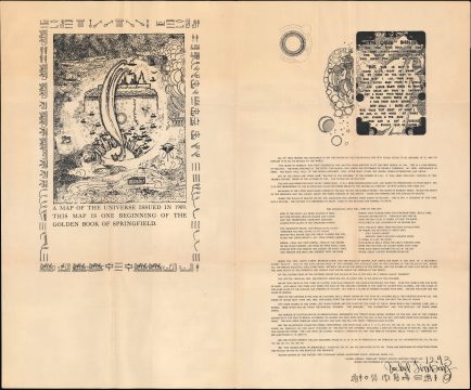 1926 Vachel Lindsay Signed 'Map of the Universe,' Poetry