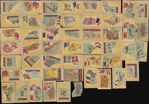 1940 Chocolates Orthi Trading Card Pictorial Map of Africa (incomplete set)