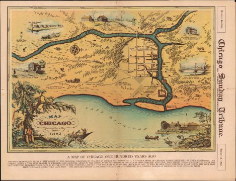 1933 Conley and Stelzer Pictorial Map of Chicago, Illinois