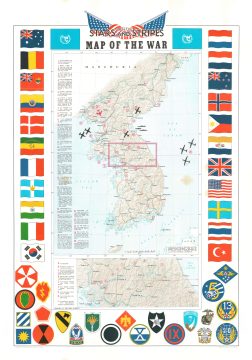 1953 Pacific Stars and Stripes Map of the Korean War