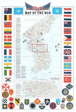 1953 Pacific Stars and Stripes Map of the Korean War