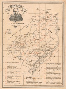 1894 Scutari Map of Southern Brazil During the Federalist Revolution