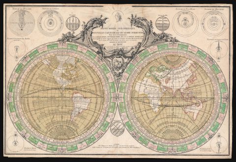 1760 Vezou and Lattré Scientific Map of the World
