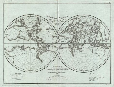 1779 Pallas and Mentelle Map of the Physical World