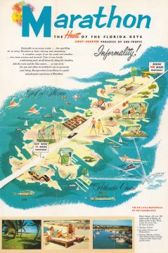 1952 Pictorial Map of Marathon Key, Florida