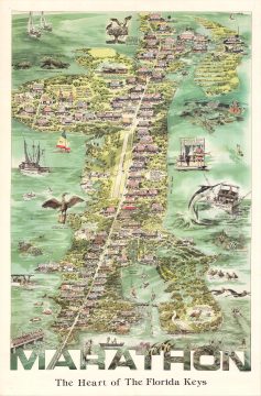 1985 Ron Weaver Pictorial Map of Marathon Key, Florida
