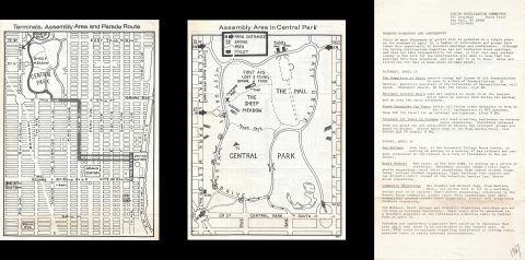 1967 Spring Mobilization Committee Map of Anti-Vietnam War March Route