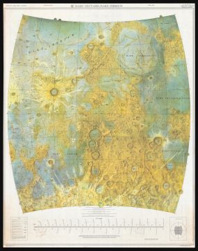 1962 AMS Map of the Moon Anticipating all 6 Apollo Landing Sites