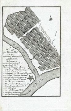 1805 Harris City Map or Plan of Marietta, Ohio