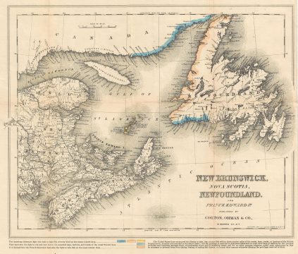 1898 Colton Ohman Map of the Canadian Maritimes w/ Fishing Rights