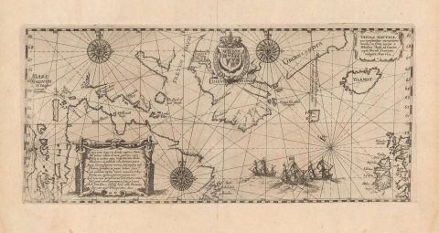 1613 Nautical Map of Maritime Canada, Greenland and the North Atlantic