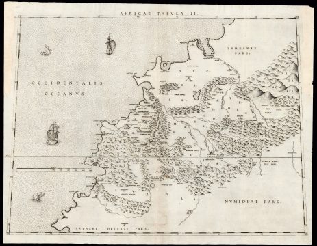 1588 Livio and Giulio Sanuto Map of Morocco and Marrakesh