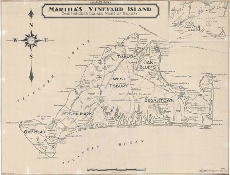 1937 Swift Map of Martha's Vineyard Island, Massachusetts