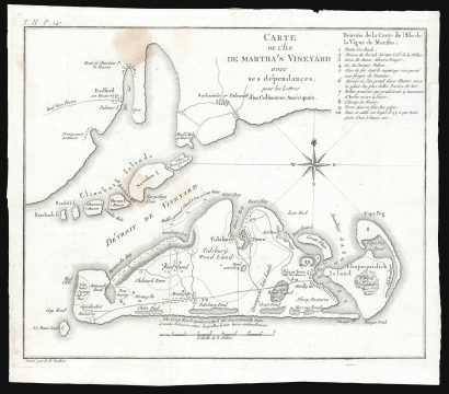 1785 Tardieu / Crevecoeur Map of Martha's Vineyard, Massachusetts