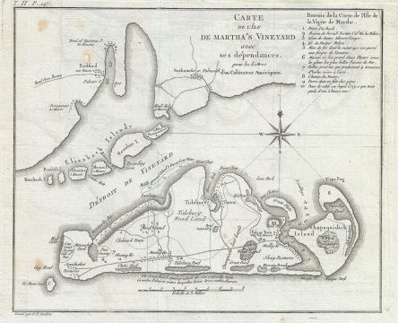 1784 Tardieu / Crevecoeur Map of Martha's Vineyard