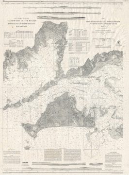 1860 U.S. Coast Survey Chart or Map of Martha's Vineyard and Buzzard Bay