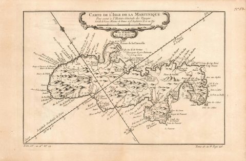 1780 Bellin Map of Martinique
