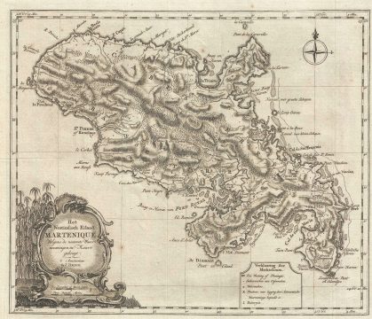 1765 Tirion Map of Martinique
