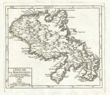 1749 Vaugondy Map of Martinique
