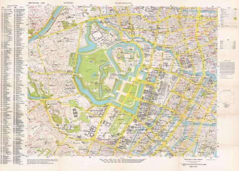 1948 U.S. Army Map of Marunouchi District, Central Tokyo, Japan