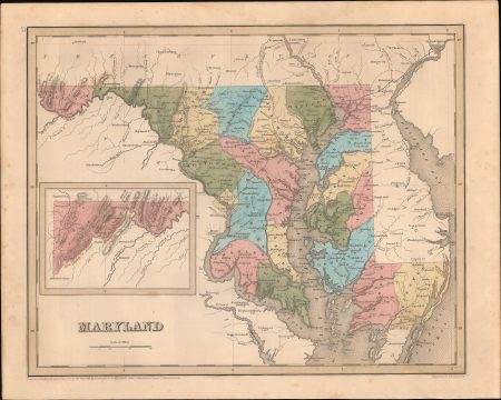 1846 Bradford Map of Maryland