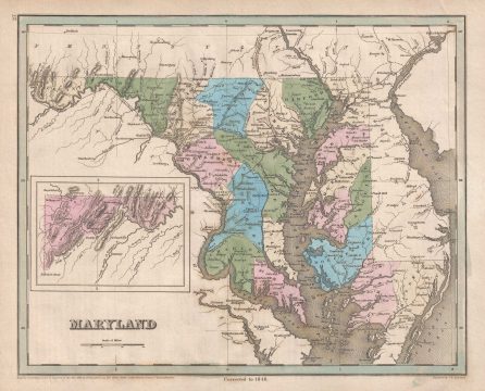 1846 Bradford Map of Maryland