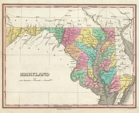 1827 Finley Map of Maryland