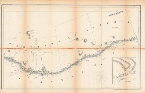 1853 William Lynch Map and Chart of Maryland (Liberia)