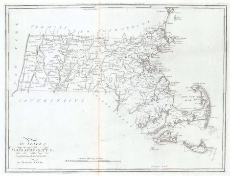 1796 Carey Map of Massachusetts