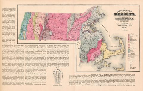 1871 Geological Map of Massachusetts