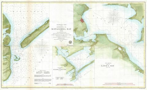1857 U.S. Coast Survey Map of Matagorda Bay and Lavaca Bay, Texas